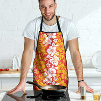 Hawaiian Lei Day Apron Red Hibiscus Flowers Lei Art - Polynesian Pride