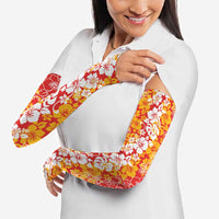 Hawaiian Lei Day Arm Sleeves Red Hibiscus Flowers Lei Art - Polynesian Pride