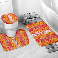 Hawaiian Lei Day Bathroom Set Red Hibiscus Flowers Lei Art - Polynesian Pride