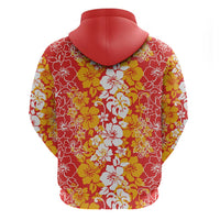 Hawaiian Lei Day Hoodie Red Hibiscus Flowers Lei Art