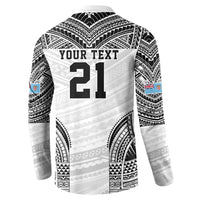 Flying Fijians Pacific Fiji Rugby Custom Button Sweatshirt Polynesian Pattern