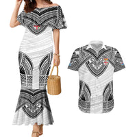 Flying Fijians Pacific Fiji Rugby Custom Couples Matching Mermaid Dress and Hawaiian Shirt Polynesian Pattern