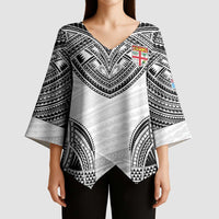 Flying Fijians Pacific Fiji Rugby Custom Kimono Sleeve Blouse Polynesian Pattern - Polynesian Pride
