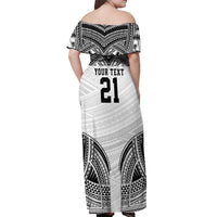Flying Fijians Pacific Fiji Rugby Custom Off Shoulder Maxi Dress Polynesian Pattern
