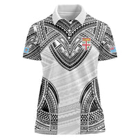 Flying Fijians Pacific Fiji Rugby Custom Women Polo Shirt Polynesian Pattern LT9 Female White - Polynesian Pride