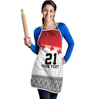 Ikale Tahi Pacific Tonga Rugby Custom Apron Tongan Ngatu with Flag Pattern - Polynesian Pride