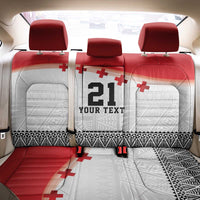 Ikale Tahi Pacific Tonga Rugby Custom Back Car Seat Cover Tongan Ngatu with Flag Pattern