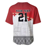 Ikale Tahi Pacific Tonga Rugby Custom Baseball Jersey Tongan Ngatu with Flag Pattern