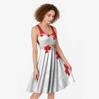 Ikale Tahi Pacific Tonga Rugby Custom Midi Dress Tongan Ngatu with Flag Pattern - Polynesian Pride