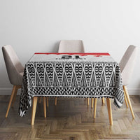 Ikale Tahi Pacific Tonga Rugby Custom Tablecloth Tongan Ngatu with Flag Pattern