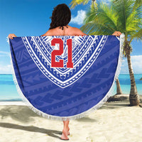 Manu Samoa Pacific Samoa Rugby Custom Beach Blanket Polynesian Pattern