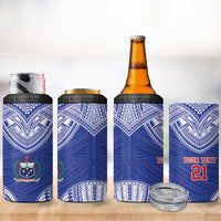 Manu Samoa Pacific Samoa Rugby Custom 4 in 1 Can Cooler Tumbler Polynesian Pattern