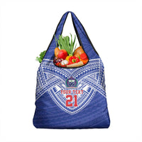 Manu Samoa Pacific Samoa Rugby Custom Grocery Bag Polynesian Pattern