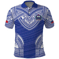 Manu Samoa Pacific Samoa Rugby Custom Polo Shirt Polynesian Pattern