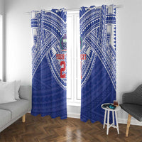 Manu Samoa Pacific Samoa Rugby Custom Window Curtain Polynesian Pattern