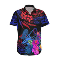 American Samoa Hawaiian Shirt Manu'a Cession Day Polynesian Tribal LT9 Gradient Blue - Polynesian Pride