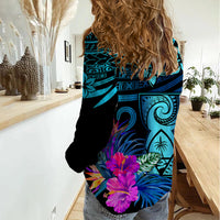 Custom Polynesian Guam Women Casual Shirt With Latte Stone Happy Liberation Day LT9 - Polynesian Pride