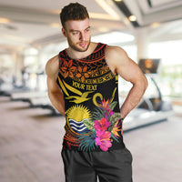 Custom Polynesian Kiribati Independence Day Men Tank Top Kiribati Emblem with Hibiscus Pacific Beauty LT9 - Polynesian Pride