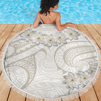 Tokelau Gardenia Thunbergia Beach Blanket Black Polynesian Art Vibe