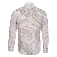 Tokelau Gardenia Thunbergia Family Matching Off The Shoulder Long Sleeve Dress and Hawaiian Shirt Polynesian Art Vibe LT9 - Polynesian Pride