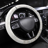 Tokelau Gardenia Thunbergia Steering Wheel Cover Polynesian Art Vibe LT9 Universal Fit White - Polynesian Pride