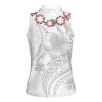 Manuia le Aso Sa o Tamaiti Tonga Women Sleeveless Polo Shirt White Sunday Heilala Lei