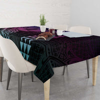 Hawaiian Sea Turtle Tablecloth Pink Hibiscus Flowers and Kakau Pattern