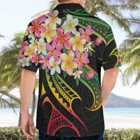 Kiribati Red Jasmine Mango Hawaiian Shirt Reggae Polynesian Art Vibe