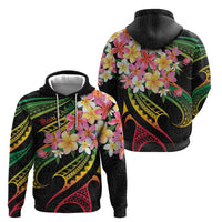 Kiribati Red Jasmine Mango Hoodie Reggae Polynesian Art Vibe