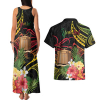 Personalised Tokelau Tropical Flowers Couples Matching Tank Maxi Dress and Hawaiian Shirt Reggae Polynesian Art Vibe LT9 - Polynesian Pride