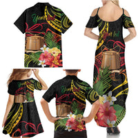 Personalised Tokelau Tropical Flowers Family Matching Summer Maxi Dress and Hawaiian Shirt Reggae Polynesian Art Vibe LT9 - Polynesian Pride
