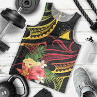 Personalised Tokelau Tropical Flowers Men Tank Top Reggae Polynesian Art Vibe LT9 - Polynesian Pride