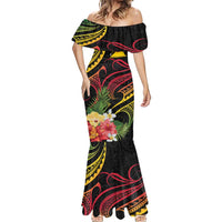 Personalised Tokelau Tropical Flowers Mermaid Dress Reggae Polynesian Art Vibe LT9 - Polynesian Pride