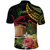 Personalised Tokelau Tropical Flowers Polo Shirt Reggae Polynesian Art Vibe