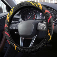 Tokelau Tropical Flowers Steering Wheel Cover Reggae Polynesian Art Vibe LT9 - Polynesian Pride