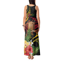 Personalised Tokelau Tropical Flowers Tank Maxi Dress Reggae Polynesian Art Vibe LT9 - Polynesian Pride
