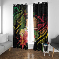 Personalised Tokelau Tropical Flowers Window Curtain Reggae Polynesian Art Vibe