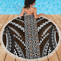 Brown Tongan Polynesian Tribal Beach Blanket - Polynesian Pride