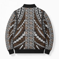 Brown Tongan Polynesian Tribal Bomber Puffer Jacket - Polynesian Pride