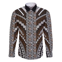 Brown Tongan Polynesian Tribal Family Matching Summer Maxi Dress and Hawaiian Shirt - Polynesian Pride