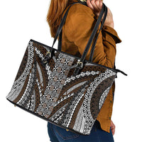 Brown Tongan Polynesian Tribal Leather Tote Bag - Polynesian Pride