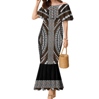 Brown Tongan Polynesian Tribal Mermaid Dress - Polynesian Pride