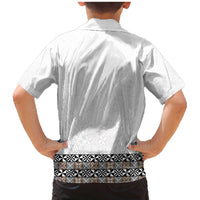 Light Gray Tongan Polynesian Tribal Family Matching Mermaid Dress and Hawaiian Shirt - Polynesian Pride