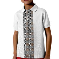 Light Gray Tongan Polynesian Tribal Kid Polo Shirt - Polynesian Pride