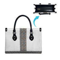 Light Gray Tongan Polynesian Tribal Leather Bag - Polynesian Pride