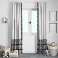 Light Gray Tongan Polynesian Tribal Window Curtain - Polynesian Pride