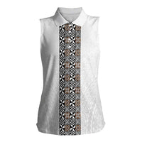Light Gray Tongan Polynesian Tribal Women Sleeveless Polo Shirt - Polynesian Pride