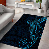 Black Blue Polynesian Tribal Area Rug - Polynesian Pride