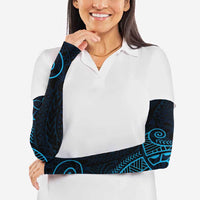 Black Blue Polynesian Tribal Arm Sleeves - Polynesian Pride