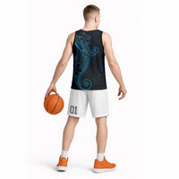 Black Blue Polynesian Tribal Basketball Jersey - Polynesian Pride